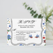 5x3.5 R.S.V.P. Kaart Traditional Bird Tattoo Sparr (Staand voorkant)