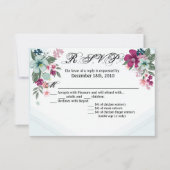 5x3.5 R.S.V.P. Kaart Tropische Bloem op Blue Ombre (Voorkant)