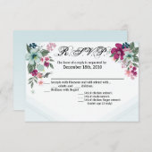 5x3.5 R.S.V.P. Kaart Tropische Bloem op Blue Ombre (Voorkant / Achterkant)