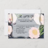 5x3.5 R.S.V.P. Kaart Wit Bloemen op Dark B (Voorkant)