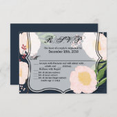 5x3.5 R.S.V.P. Kaart Wit Bloemen op Dark B (Voorkant / Achterkant)