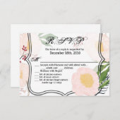 5x3.5 R.S.V.P. Kaart Wit Bloemen op Wit (Voorkant / Achterkant)