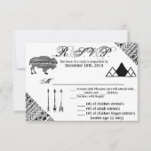 5x3.5 R.S.V.P. Kaart XMAS Boho Buffalo Tribal Patt (Voorkant)