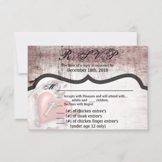 5x3.5 R.S.V.P. Kaart XMAS Country Wood Key to my H (Voorkant)