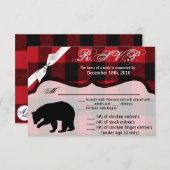 5x3.5 R.S.V.P. Kaart XMAS Red Buffalo Plaid Beer (Voorkant / Achterkant)