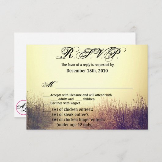 5x3.5 R.S.V.P. Kaart XMAS Sunrise Pathway Walkway (Voorkant / Achterkant)