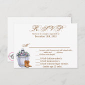 5x3.5 R.S.V.P. Kaart XMAS Zomer Land Bruiloft Ru (Voorkant / Achterkant)