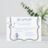 5x3.5 R.S.V.P. Kaart Zeepaardje Zee Ocean Beach (Staand voorkant)