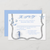 5x3.5 R.S.V.P. Kaart Zeepaardje Zee Ocean Beach (Voorkant / Achterkant)