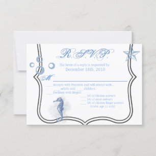 5x3.5 R.S.V.P. Kaart Zeepaardje Zee Ocean Beach