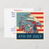5x5 4th of Juli Uitnodiging (Voorkant / Achterkant)