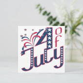 5x5 4th of Juli Uitnodiging (Staand voorkant)