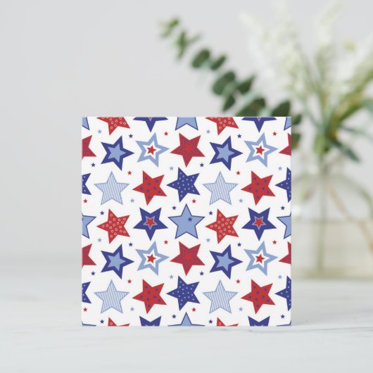 5x5 4th van juli Feestuitnodiging Kaart (Staand voorkant)