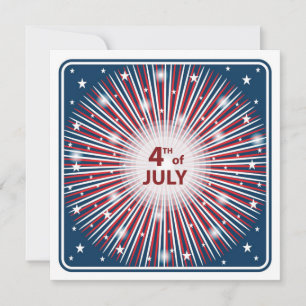 5x5 4th van juli Feestuitnodiging Kaart