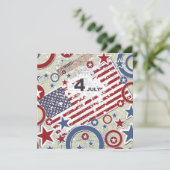 5x5 4th van juli Feestuitnodiging Kaart (Staand voorkant)