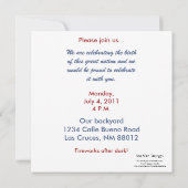 5x5 4th van juli Feestuitnodiging Kaart (Achterkant)