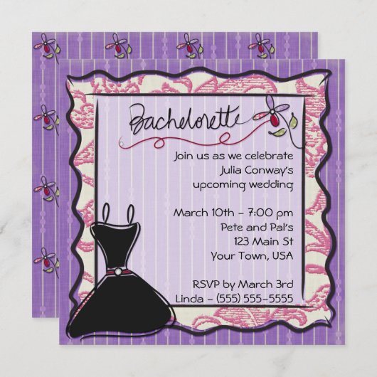 5x5 Bachelorette-uitnodiging Kaart (Voorkant / Achterkant)