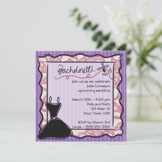 5x5 Bachelorette-uitnodiging Kaart (Staand voorkant)