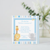 5x5 Blue Oerwoud 1st Birthday Uitnodiging (Staand voorkant)