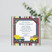 5x5 Bouwnijverheid Eerste 1e verjaardag Uitnodigin Kaart (Staand voorkant)