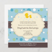 5x5 Boy Rubber Duck Duckie Baby shower Uitnodiging (Voorkant / Achterkant)