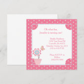 5x5 Butterfly Flower 1st Birthday Invitation Kaart (Voorkant / Achterkant)