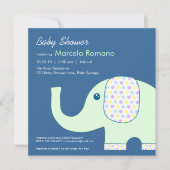 5x5 Elephant Baby Shower Invitations Kaart (Voorkant)