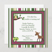 5x5 Enchanted Forest 1e verjaardag Uitnodiging (Voorkant / Achterkant)