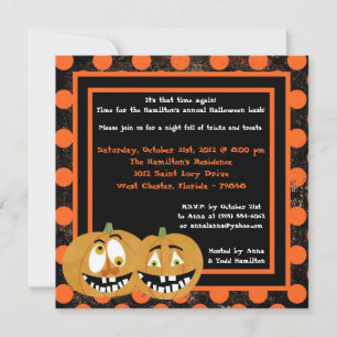 5x5 enge pompoenen Halloween Feestuitnodiging Kaart