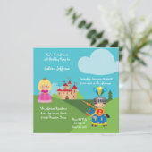 5x5 Fairytale Castle Birthday Party Invitation Kaart (Staand voorkant)