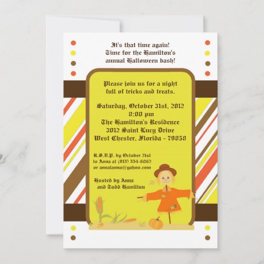 5x5 herfst Halloween Party uitnodiging (Voorkant)