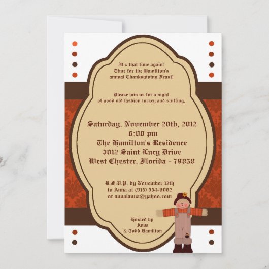 5x5 Herfst Thanksgiving Feest Uitnodiging (Voorkant)