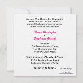 5x5 Hot Roze Carriage Bruiloft uitnodiging (Achterkant)