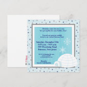 5x5 Igloo Baby Blue Invitation Kaart (Voorkant / Achterkant)