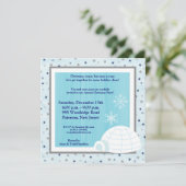 5x5 Igloo Baby Blue Invitation Kaart (Staand voorkant)