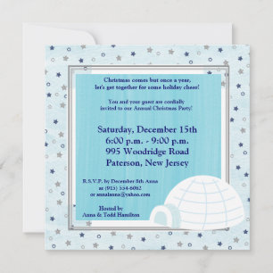 5x5 Igloo Baby Blue Invitation Kaart