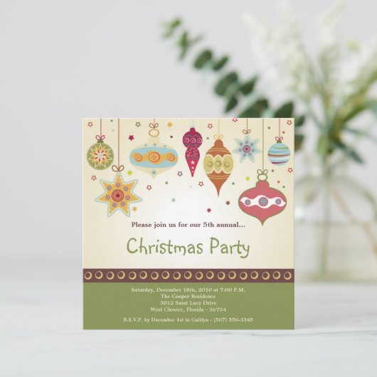 5x5 Kerstversiering Uitnodiging voor kerstfeest (Staand voorkant)