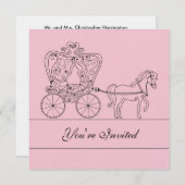5x5 Light Pink Carriage Weduwen Uitnodiging (Voorkant / Achterkant)