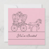 5x5 Light Pink Carriage Weduwen Uitnodiging (Voorkant)