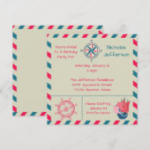 5x5 Nautical Birthday Party Invitation Kaart (Voorkant / Achterkant)