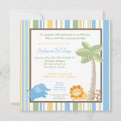 5x5 Oerwoud Safari Zoo Anima Baby shower Uitnodigi Kaart (Voorkant)