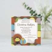 5x5 Oerwoud Tales Safari Baby shower Uitnodiging (Staand voorkant)