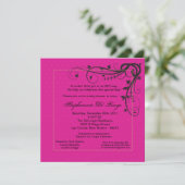 5x5 Paarse Fancy uitnodiging tot het Baby shower (Staand voorkant)