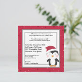 5x5 Pet met kerstmis Penguin Kaart (Staand voorkant)