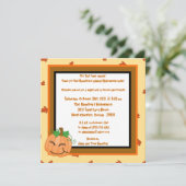 5x5 Pompoen Patch Halloween Feestuitnodiging Kaart (Staand voorkant)
