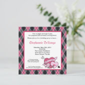 5x5 Punk EMO Rock Argyle Birthday Party Invitation Kaart (Staand voorkant)