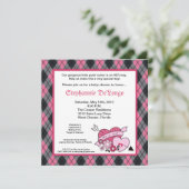 5x5 Punk EMO Rocker Argyle Baby shower Uitnodiging (Staand voorkant)