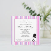 5x5 Rattle Baby shower Uitnodiging (Staand voorkant)