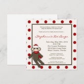 5x5 Red Sock Monkey Speelgoed Uitnodiging (Voorkant / Achterkant)