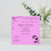 5x5 Roze Baby shower Uitnodiging (Staand voorkant)